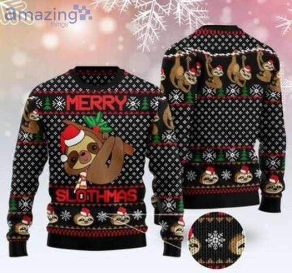Merry Slothmas Christmas Ugly Sweater Product Photo 1