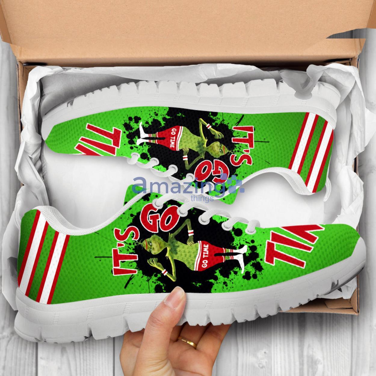 Mesh Running Shoes The Grinch 3D Funny Sneaker Product Photo 1
