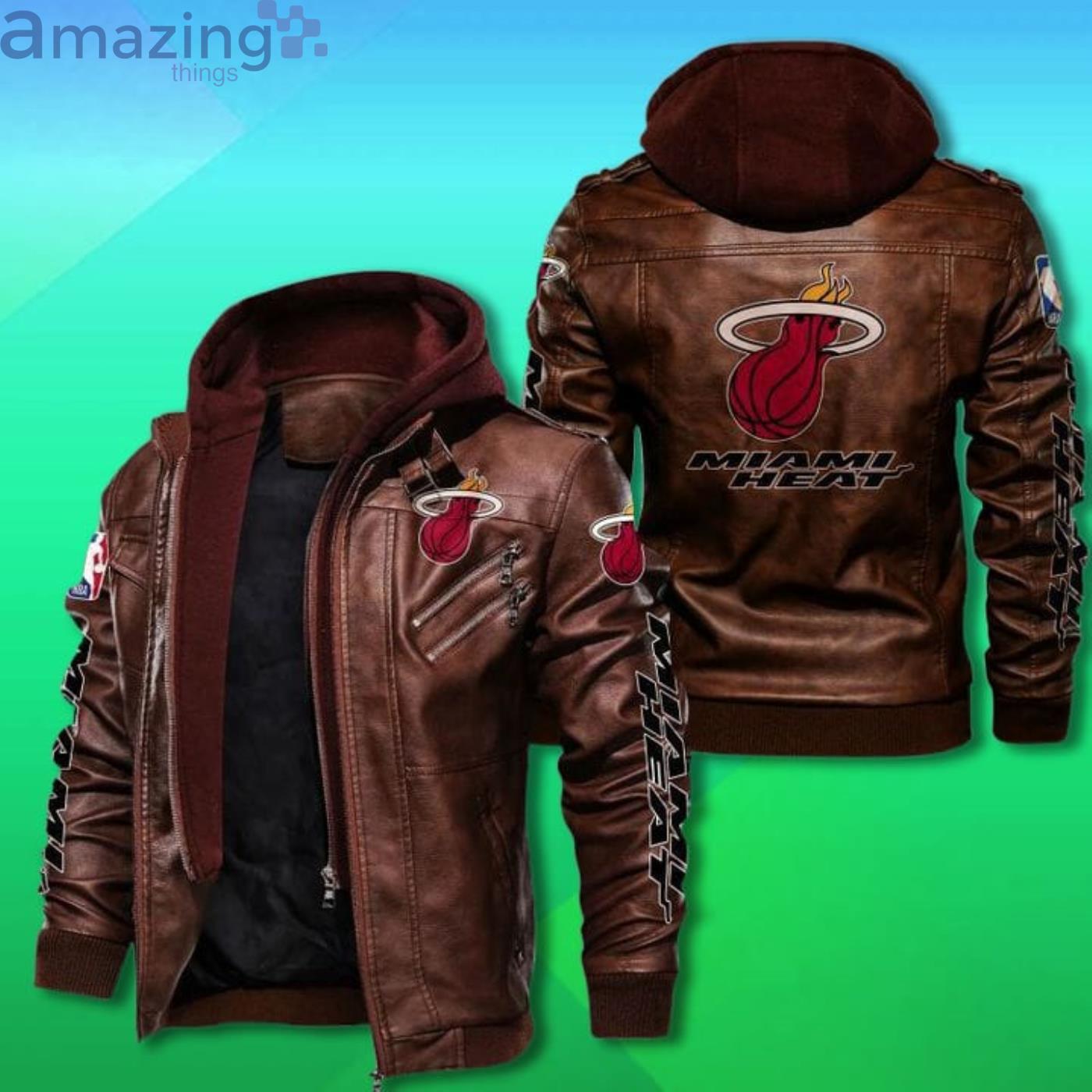 Miami Heat 2D Trending Leather Jacket image Miami Heat 2D Trending Leather Jacket Product Photo 2