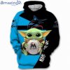 Miami Marlins Baseball Baby Yoda Star Wars Print 3D Hoodie