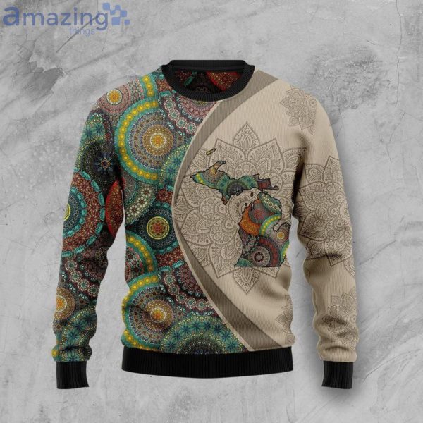 Michigan Mandala Christmas Ugly Sweater Product Photo 1