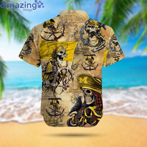 Michigan Wolverines Pirates Fans Pirates Skull Hawaiian Shirtproduct photo 3