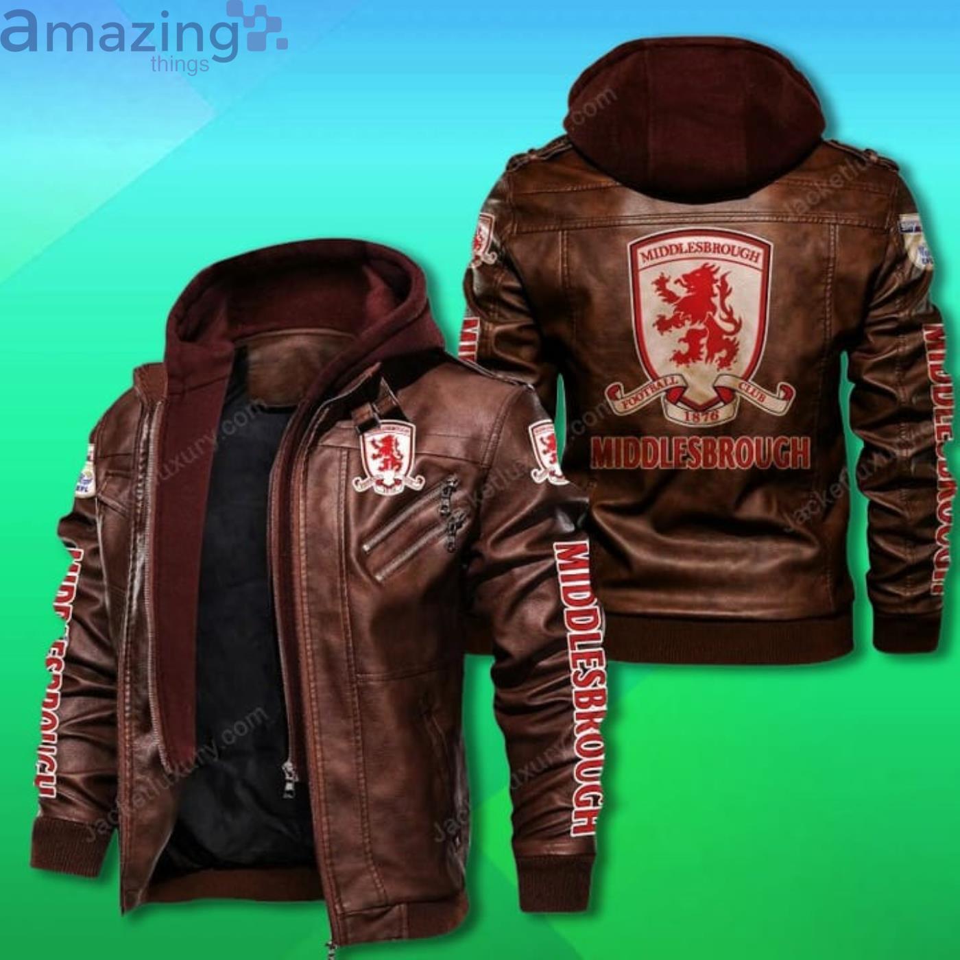 Middlesbrough FC 2D Trending Leather Jacket image Middlesbrough FC 2D Trending Leather Jacket Product Photo 2