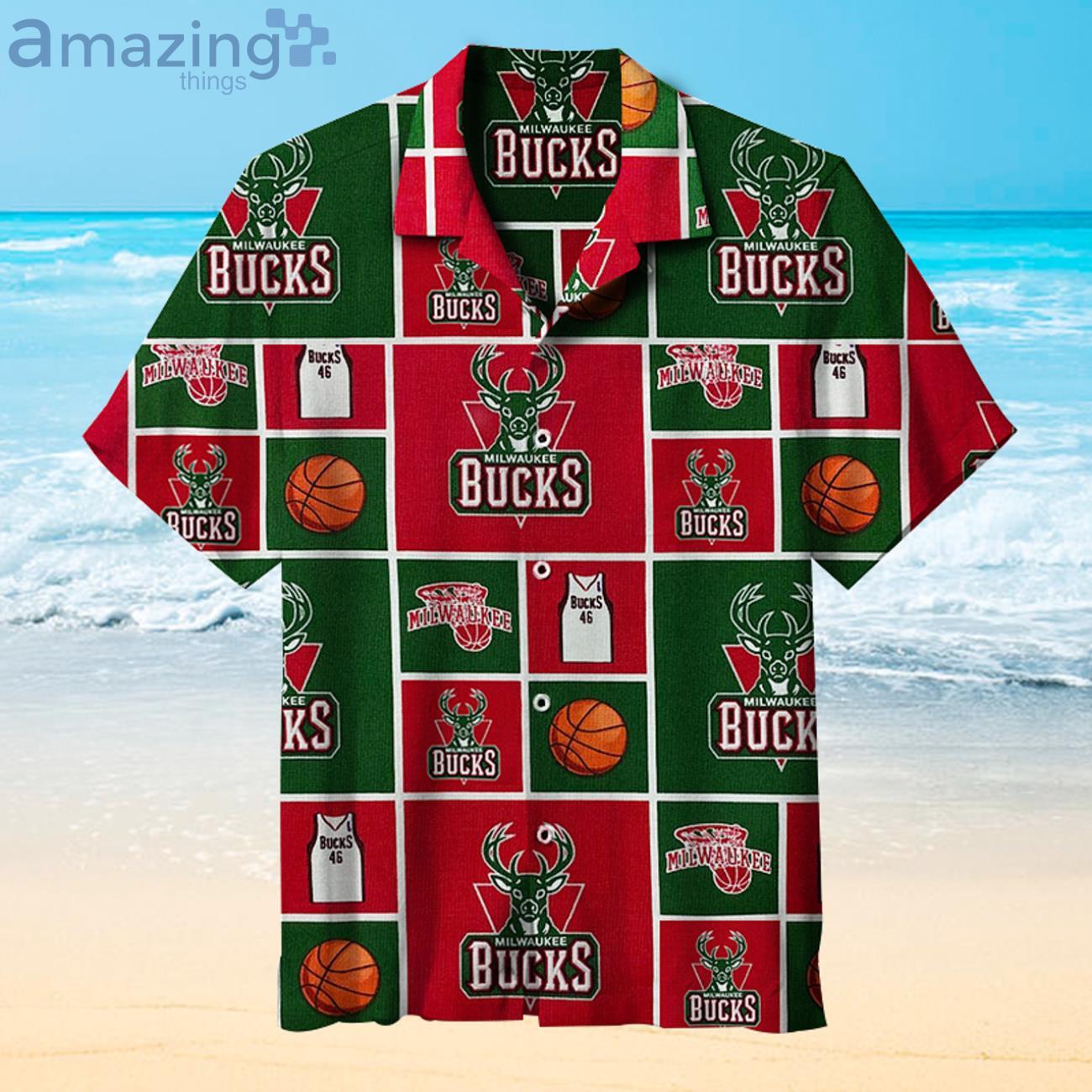 Milwaukee Bucks Fans Gift Logo Sport Lover Red Hawaiian Shirt image Milwaukee Bucks Fans Gift Logo Sport Lover Red Hawaiian Shirt Product Photo 1