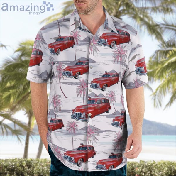 Milwaukee Wisconsin Milwaukee Fire Department 1947 Cadillac Sayers & Scovill Ambulance Hawaiian Shirt Product Photo 3