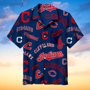 Mlb Cleveland Indians All Over Print Navy Hawaiian Shirt