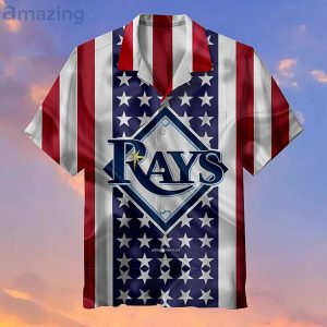 Mlb Tampa Bay Rays American Flag Fans Gift Logo Sport Lover Hawaiian Shirt Product Photo 1