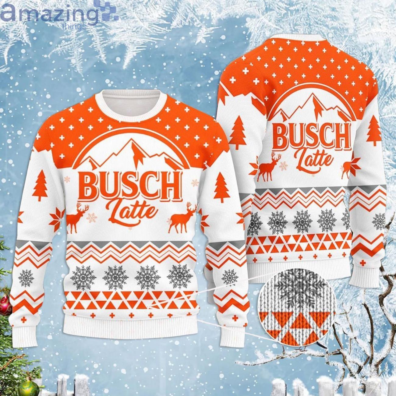 Mountain Busch Latte Beer Lover Christmas Ugly Sweater Product Photo 1 Mountain Busch Latte Beer Lover Christmas Ugly Sweater Product Photo 1