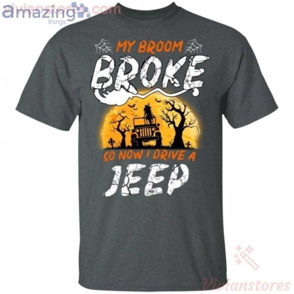 My Broom Broke Now I Drive A Jeep Funny T-Shirt Product Photo 2