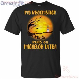My Broomstick Runs On Michelob Ultra Funny Beer Halloween T-Shirt Product Photo 1