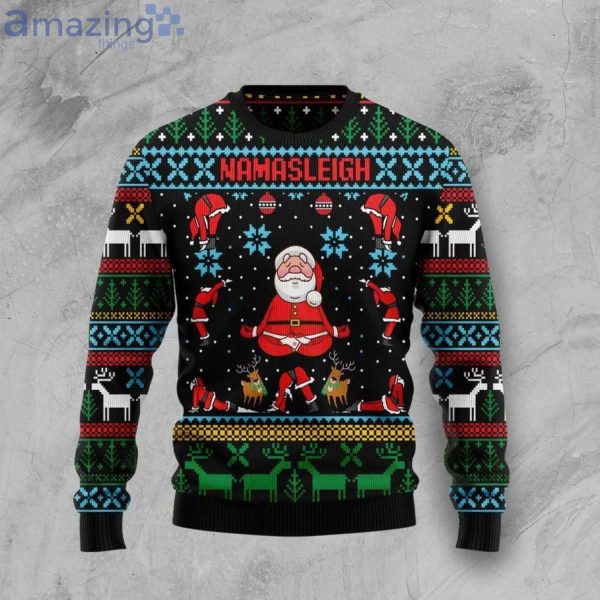 Namasleigh Santa Yoga Christmas Ugly Sweater Product Photo 1