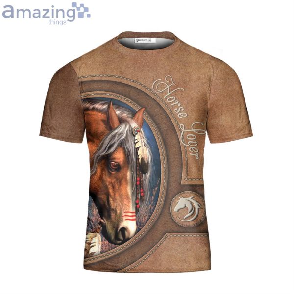 Native American Horse 3D T-Shirt Brown Horse For Women Girls Native Product Photo 1