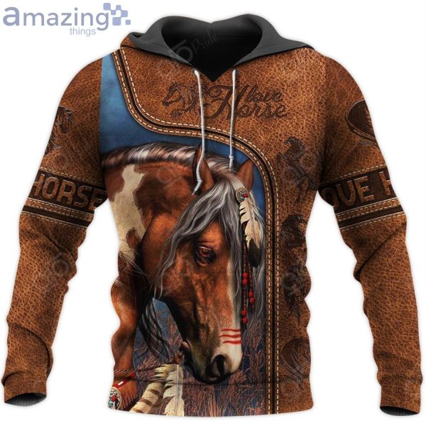 Native American Spirit Of War Pony All Over Print 3D Hoodieproduct photo 2