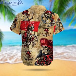 Nebraska Cornhuskers Pirates Fans Pirates Skull Hawaiian Shirt image Nebraska Cornhuskers Pirates Fans Pirates Skull Hawaiian Shirtproduct photo 3