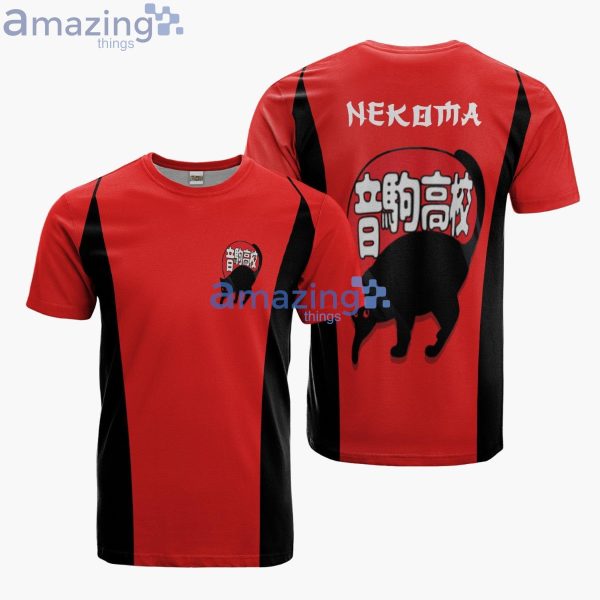 Nekoma High Haikyuu Uniform Cosplay Costume Anime Merch Printed 3D T-Shirt Product Photo 1
