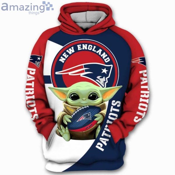 New England Patriots Baby Yoda Star Wars All Over Print 3D Hoodieproduct photo 1