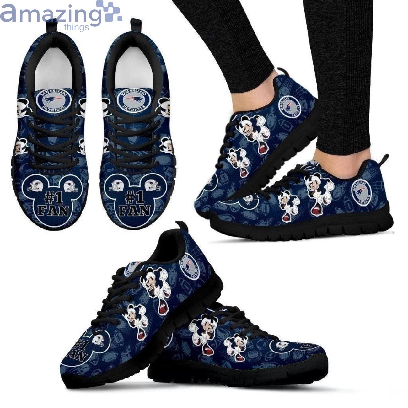 New England Patriots Mickey Sneakers Shoes For Fans Product Photo 1