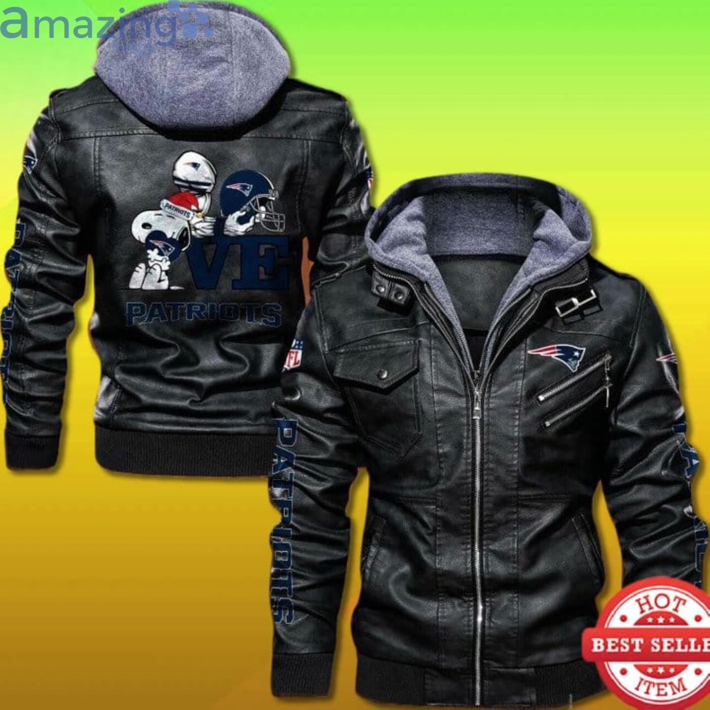 New England Patriots Snoopy 2D Trending Leather Jacket Product Photo 1