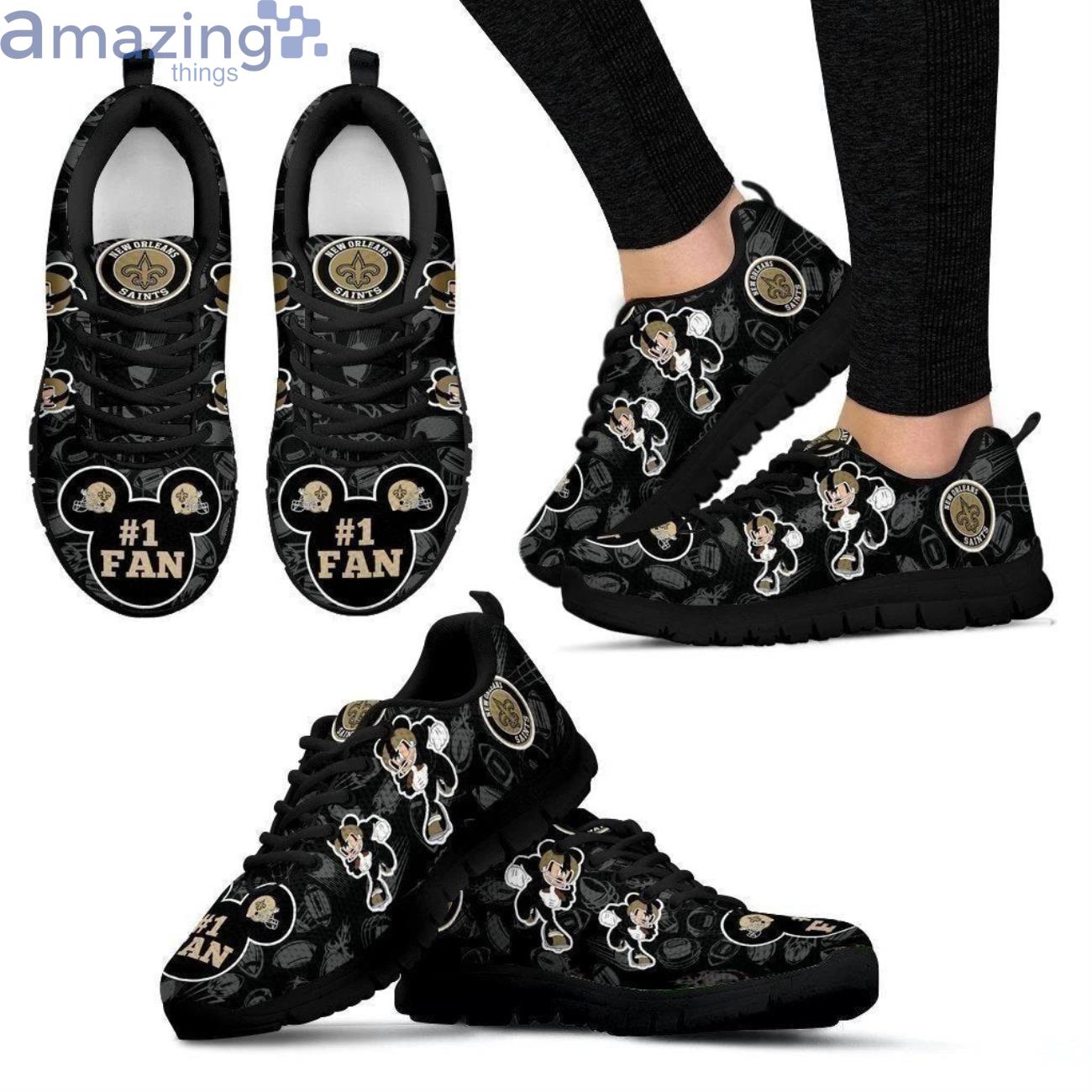 New Orleans Saints Mickey Sneakers Shoes For Fans Product Photo 1
