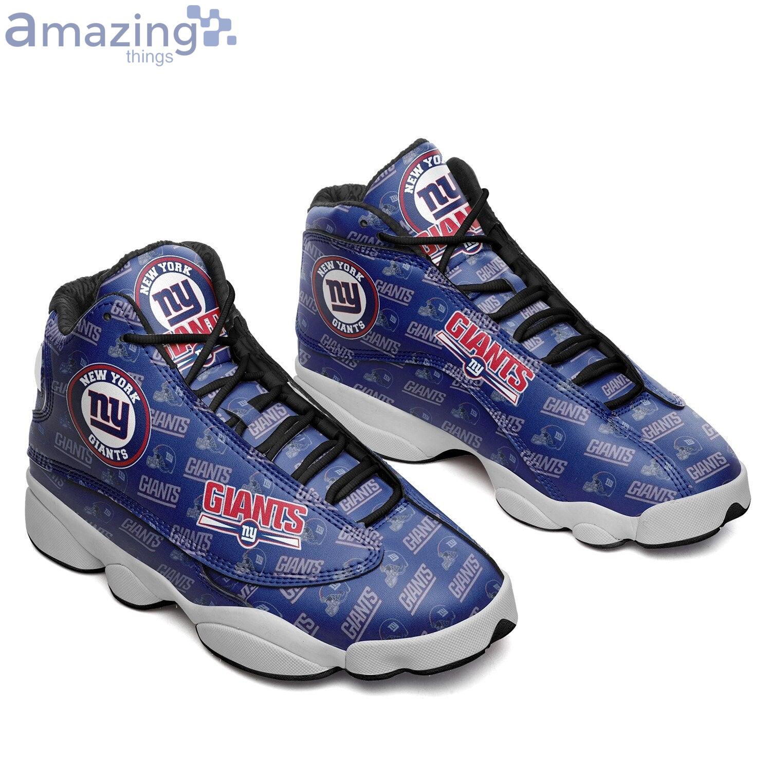New York Giants Logo All Over Print Air Jordan 13 Sneaker Shoes For Fans Product Photo 1