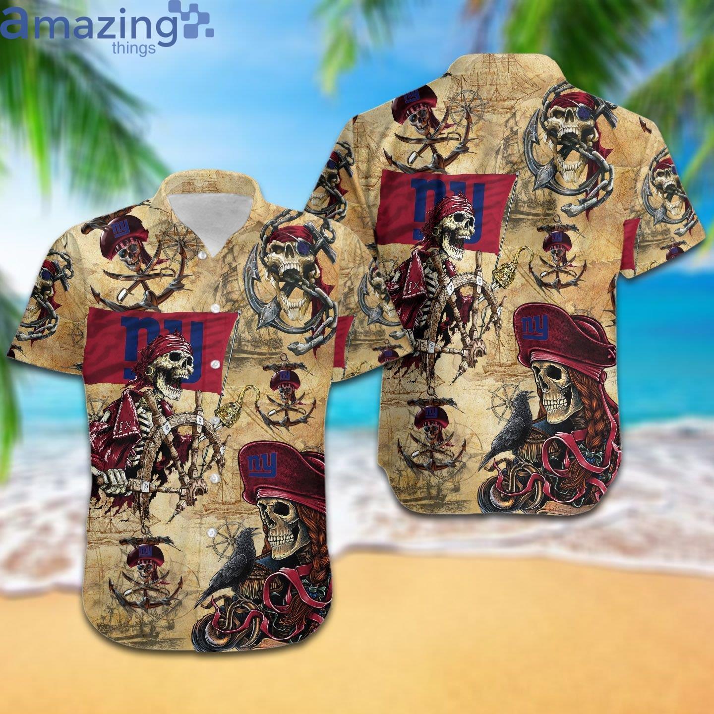 New York Giants Pirates Fans Pirates Skull Hawaiian Shirtproduct photo 1