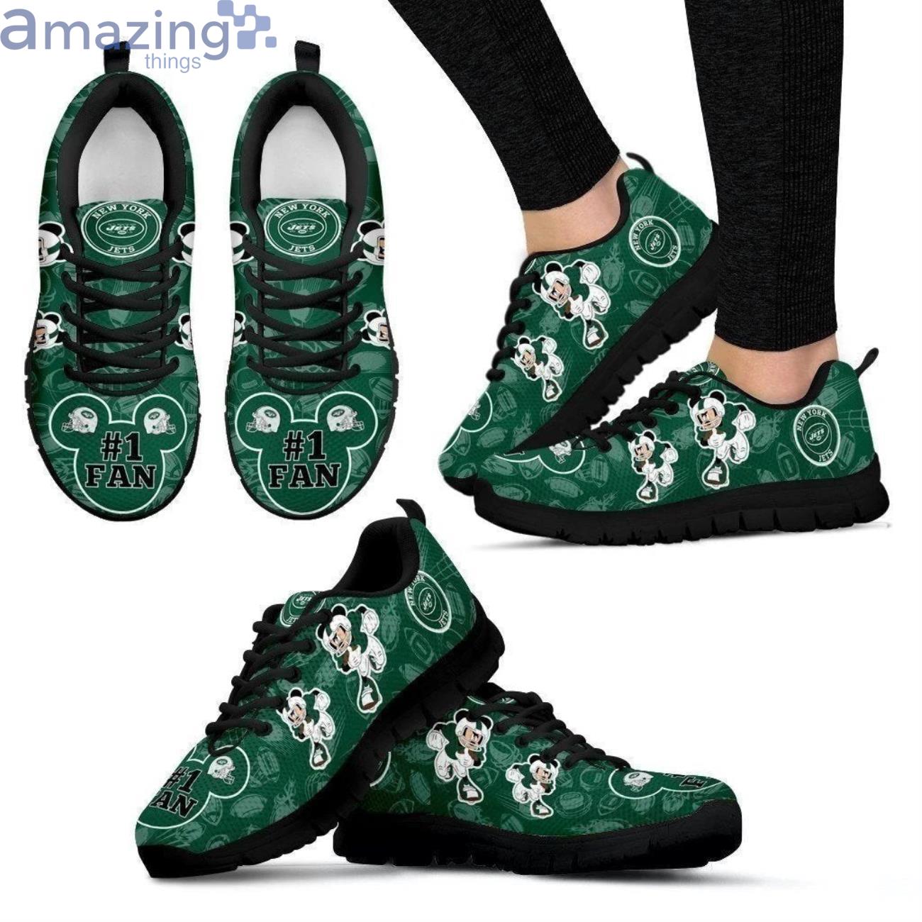 New York Jets Mickey Sneakers Shoes For Fans Product Photo 1