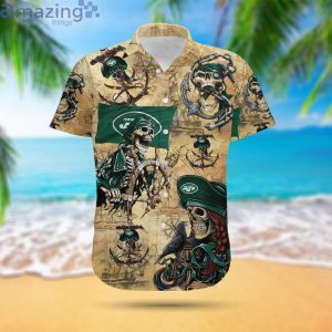 New York Jets Pirates Fans Pirates Skull Hawaiian Shirtproduct photo 2