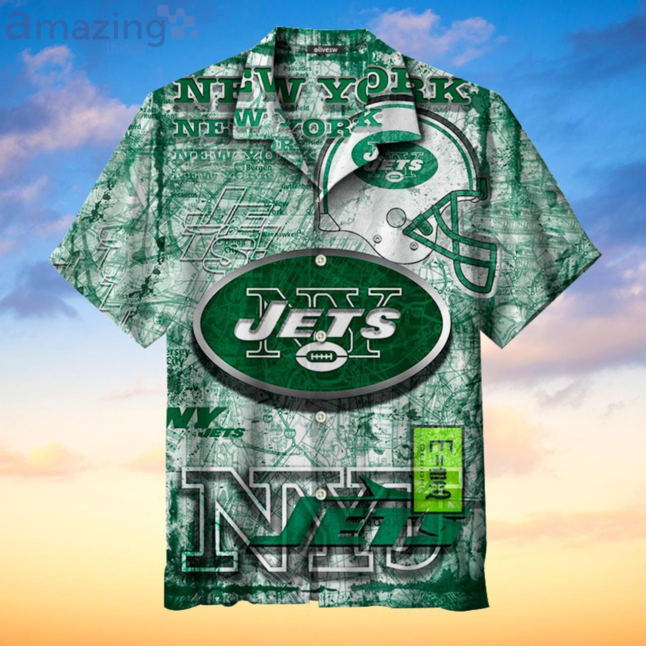 New York Jets Retro Fans Gift Logo Sport Lover Hawaiian Shirt Product Photo 1