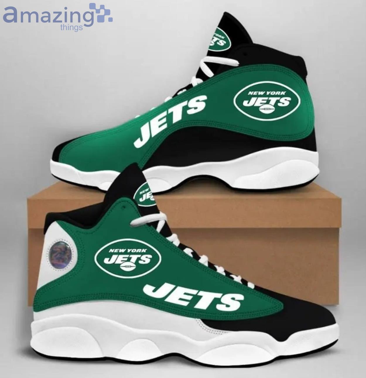 New York Jets Team Green Air Jordan 13 Shoes For Fans Product Photo 1