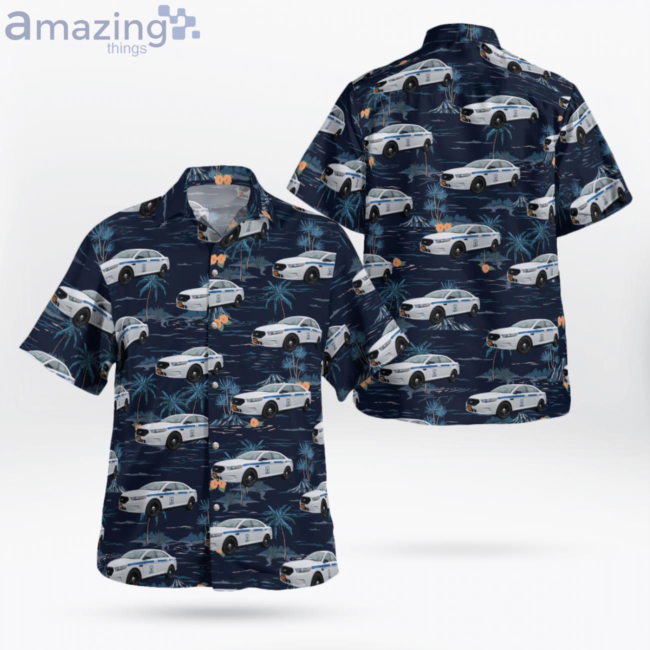 New York State Emergency Medical Services Ford Police Interceptor Hawaiian Shirt image New York State Emergency Medical Services Ford Police Interceptor Hawaiian Shirt Product Photo 1 Product photo 1