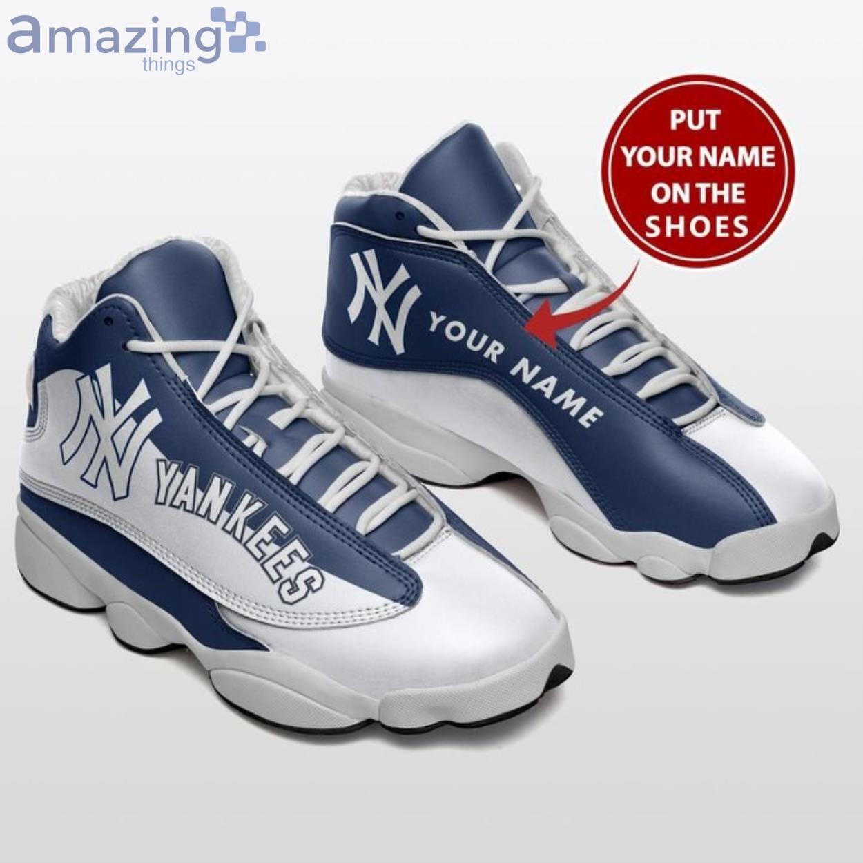 New York Yankees Custom Name Team Air Jordan 13 Shoes For Fans