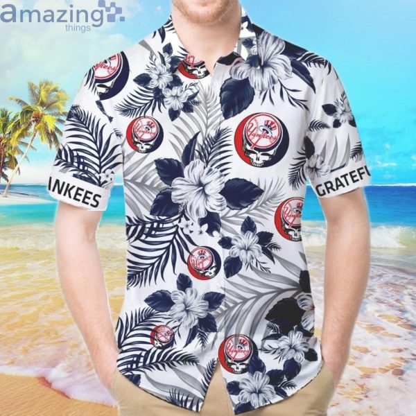 New York Yankees & Grateful Dead Fans Hawaiian Shirt For Men Womenproduct photo 1