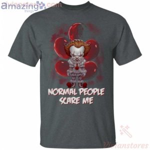 Normal People Scare Me Pennywise It Movie Halloween T-Shirt Product Photo 2