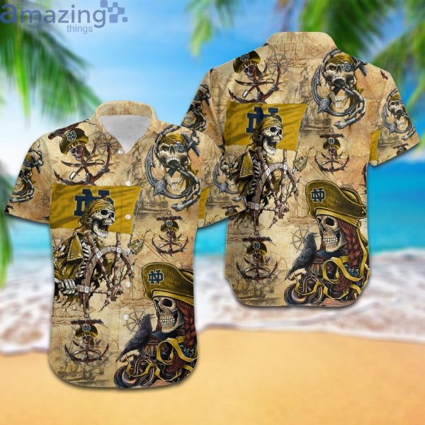 Notre Dame Fighting Irish Pirates Fans Pirates Skull Hawaiian Shirtproduct photo 1