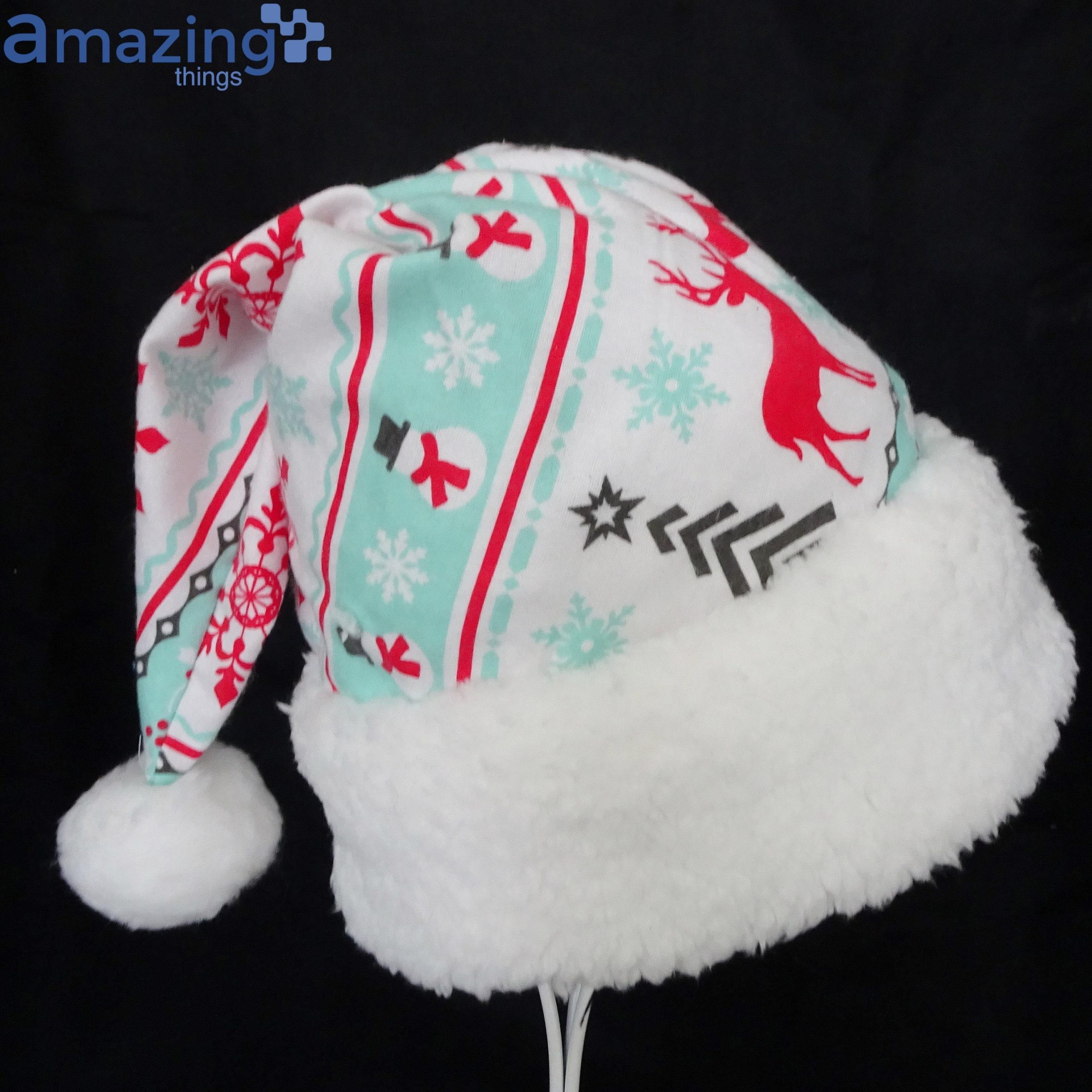 Novelty Holiday Stripe Christmas Santa Hat For Adult And Child image Novelty Holiday Stripe Christmas Santa Hat For Adult And Child Product Photo 1