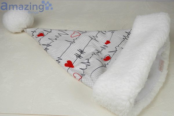 Nurse Medical Ekg Heart Christmas Santa Hat For Adult And Child Product Photo 3