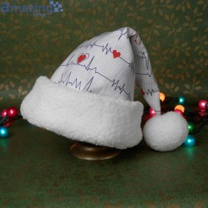 Nurse Medical Ekg Heart Christmas Santa Hat For Adult And Child Product Photo 5