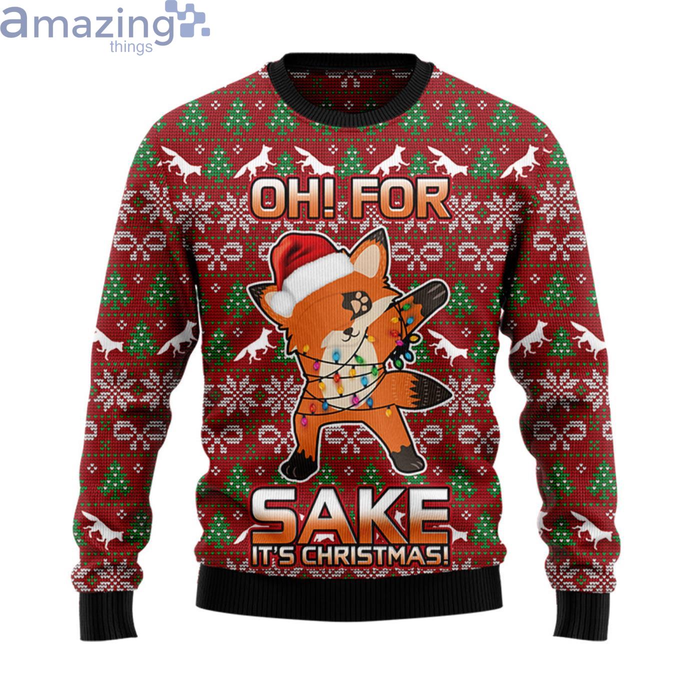Oh For Sake Fox Christmas Ugly Sweater Product Photo 1