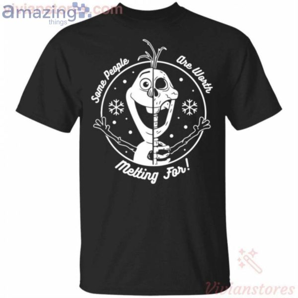 Olaf Skull Some People Are Worth Melting For Halloween Funny T-Shirt Product Photo 1