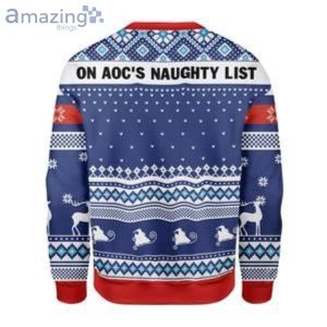 On Aoc's Naughty List Ugly Christmas Sweater Product Photo 2