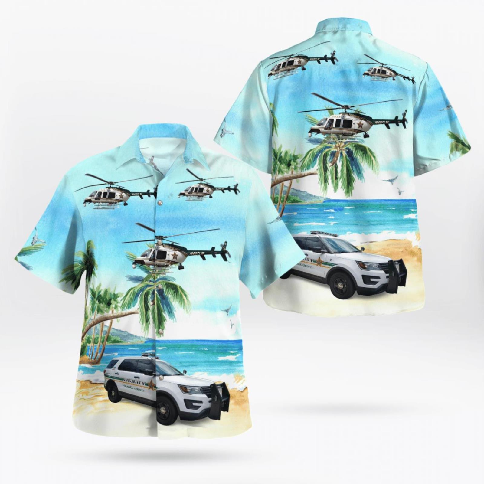Orange County Florida Orange County Office Ford Police Interceptor Utility And Bell 407 Helicopter Hawaiian Shirt image Orange County Florida Orange County Office Ford Police Interceptor Utility And Bell 407 Helicopter Hawaiian Shirt Product Photo 1 Product photo 1