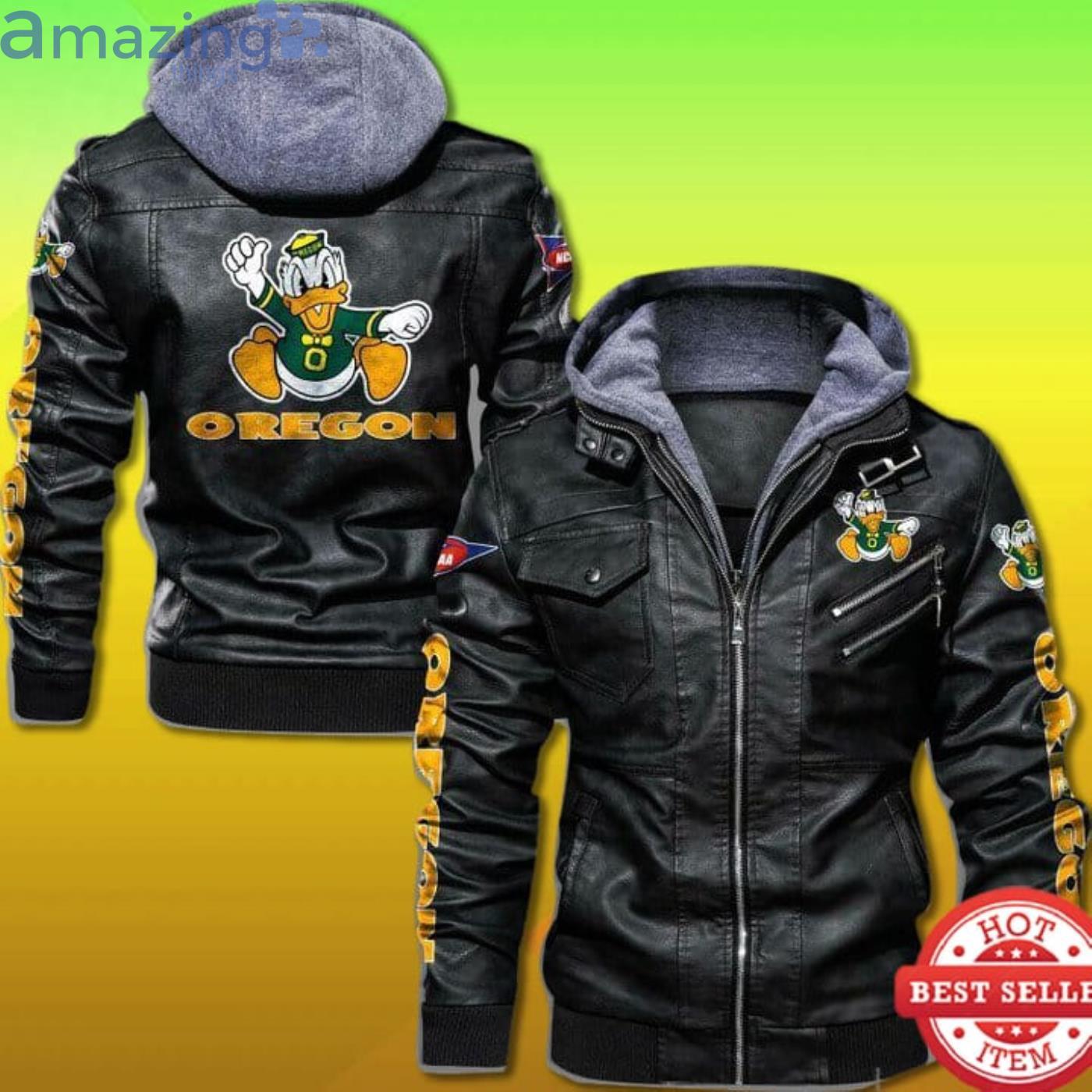 Oregon Ducks Leather Jacket Product Photo 1