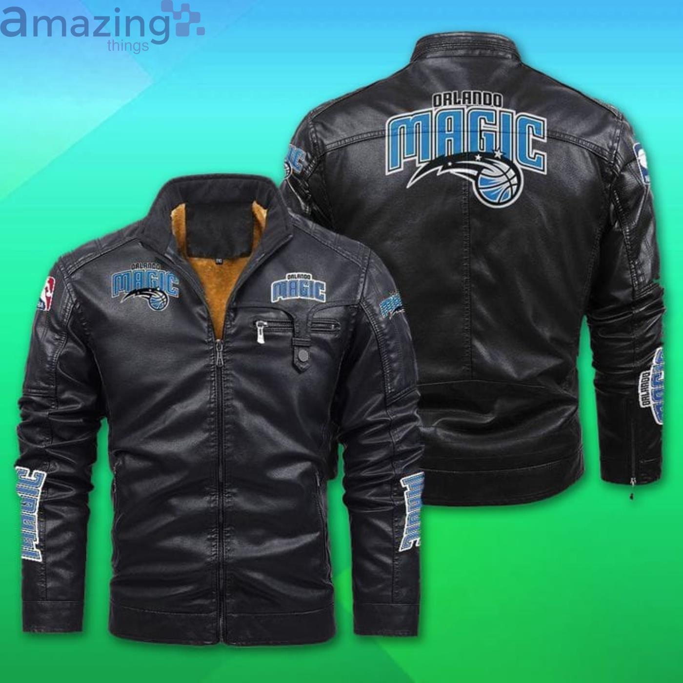 Orlando Magic Fleece Leather Jacket Product Photo 1 Orlando Magic Fleece Leather Jacket Product Photo 1