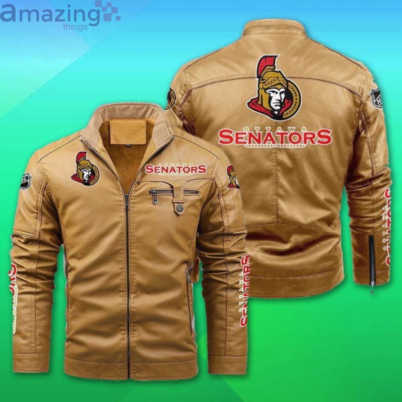 Ottawa Senators Fleece Leather Jacket image Ottawa Senators Fleece Leather Jacket Product Photo 2