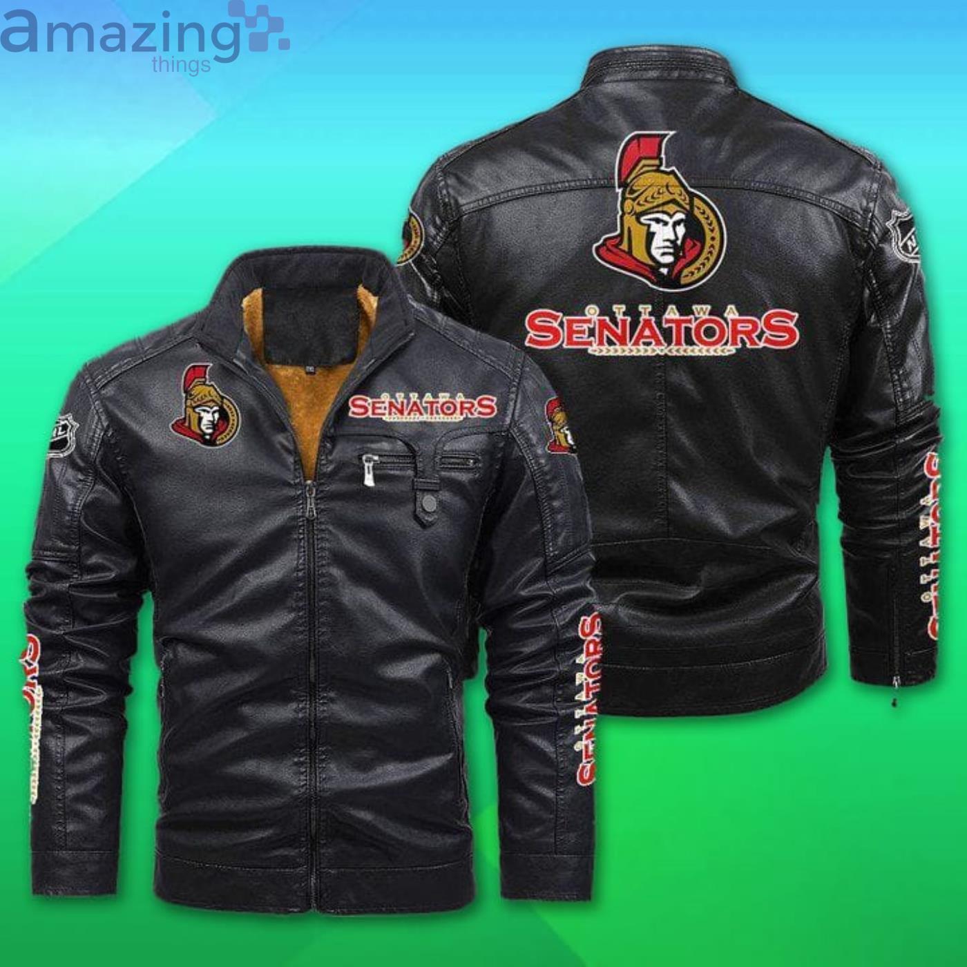 Ottawa Senators Fleece Leather Jacket Product Photo 1 Ottawa Senators Fleece Leather Jacket Product Photo 1