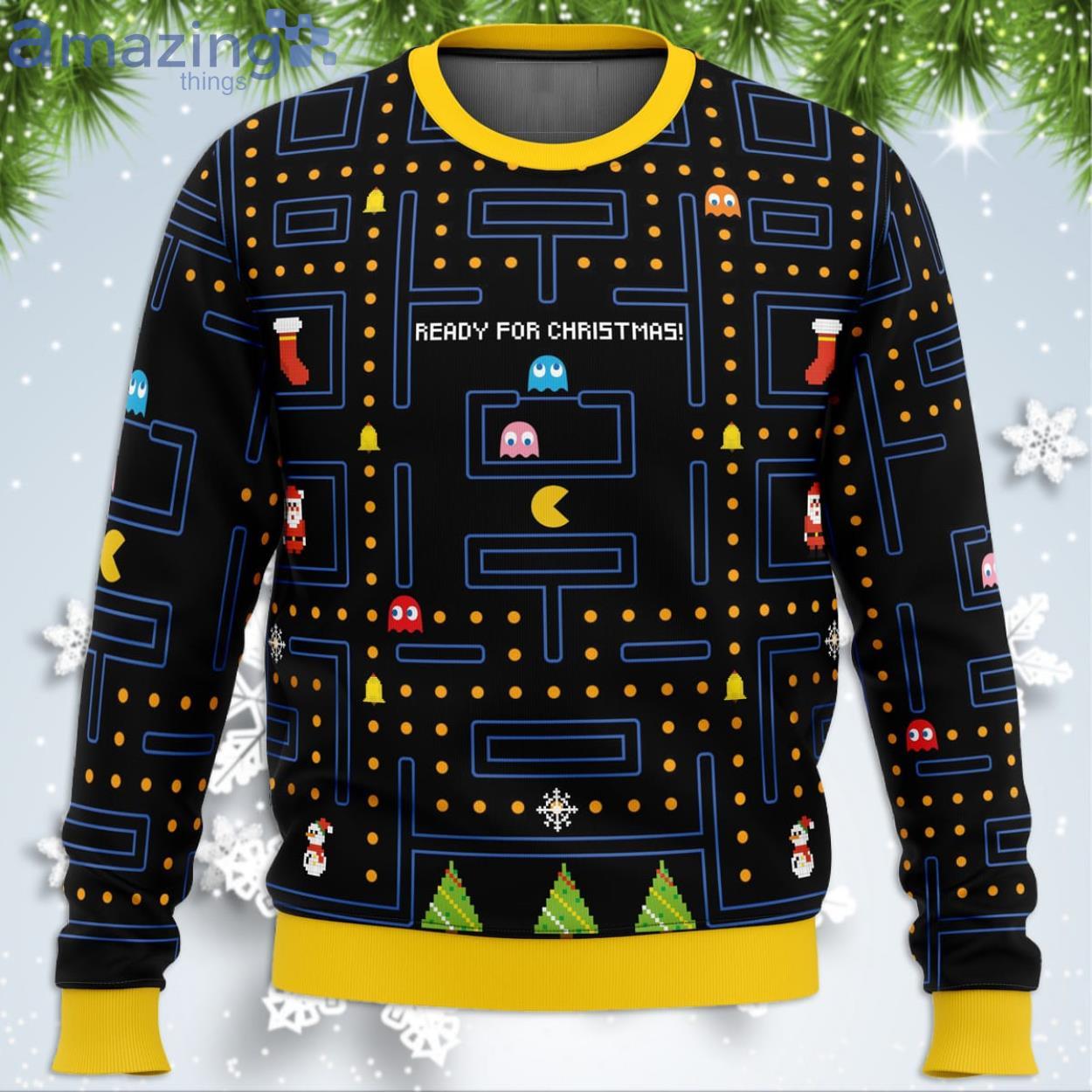 Pac Man Ready For Christmas Funny Christmas Gift Ugly Christmas Sweater Product Photo 1 Pac Man Ready For Christmas Funny Christmas Gift Ugly Christmas Sweater Product Photo 1