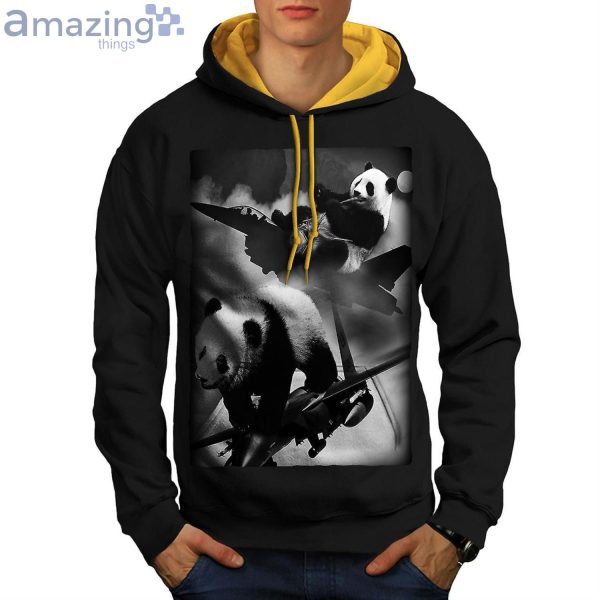 Panda Jet War Cute Animal Men Black All Over Print 3D Hoodieproduct photo 3