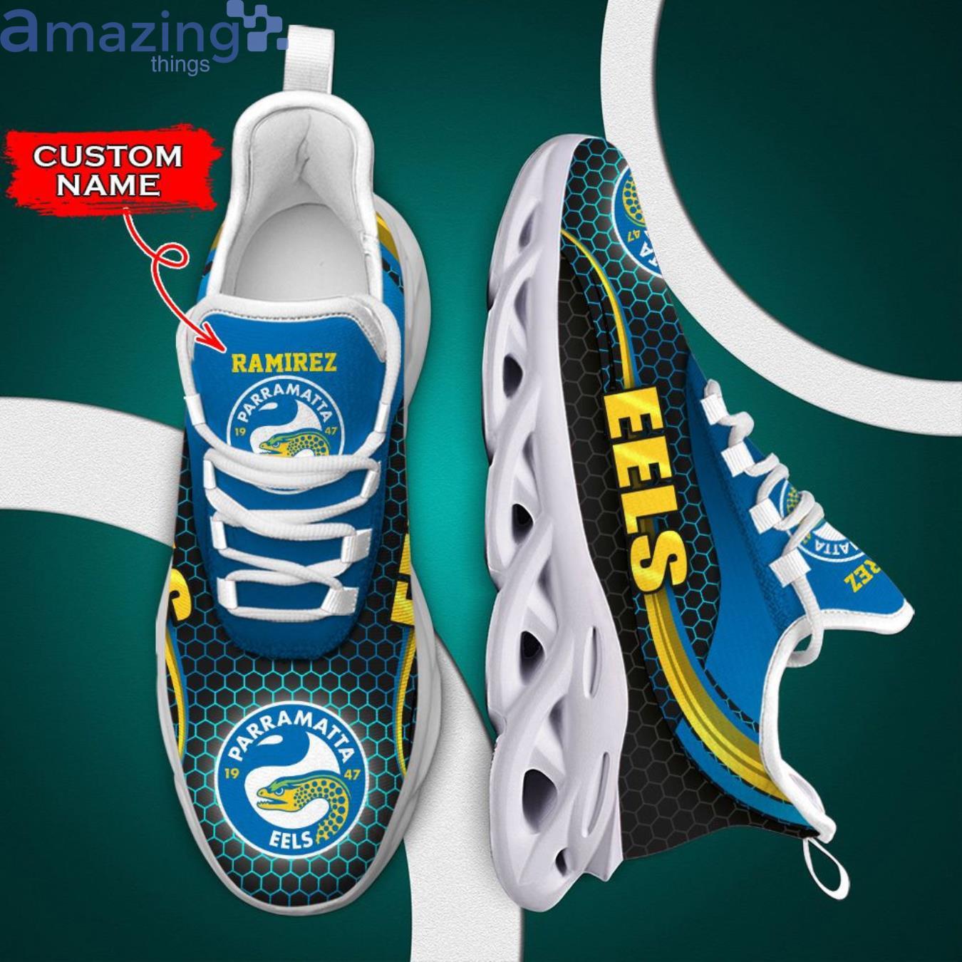 Parramatta Eels Max Soul Sneaker Personalized Name image Parramatta Eels Max Soul Sneaker Personalized Name Product Photo 2