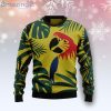Parrot Tropical Leaf Ugly Christmas Holiday Sweater