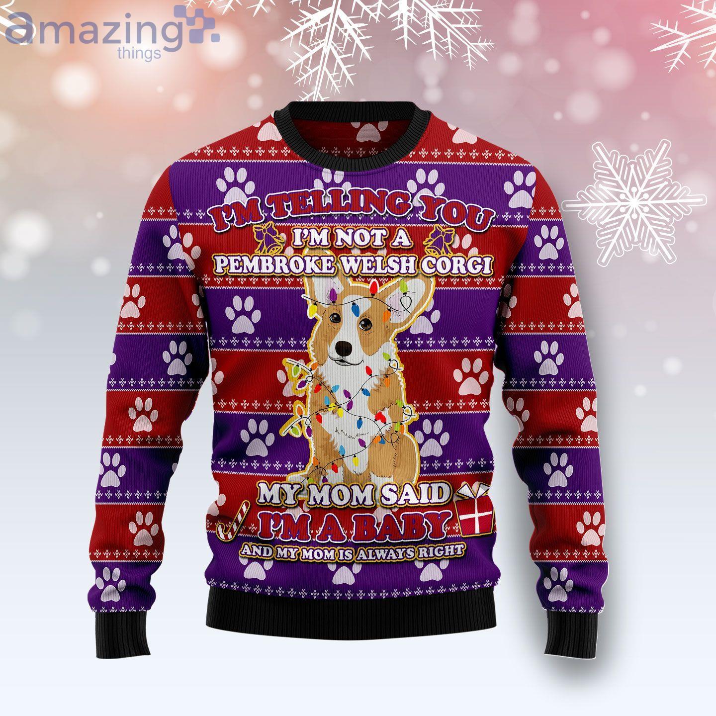 Pembroke Welsh Corgi Baby Christmas Ugly Christmas Sweater image Pembroke Welsh Corgi Baby Christmas Ugly Christmas Sweater Product Photo 1 Product photo 1